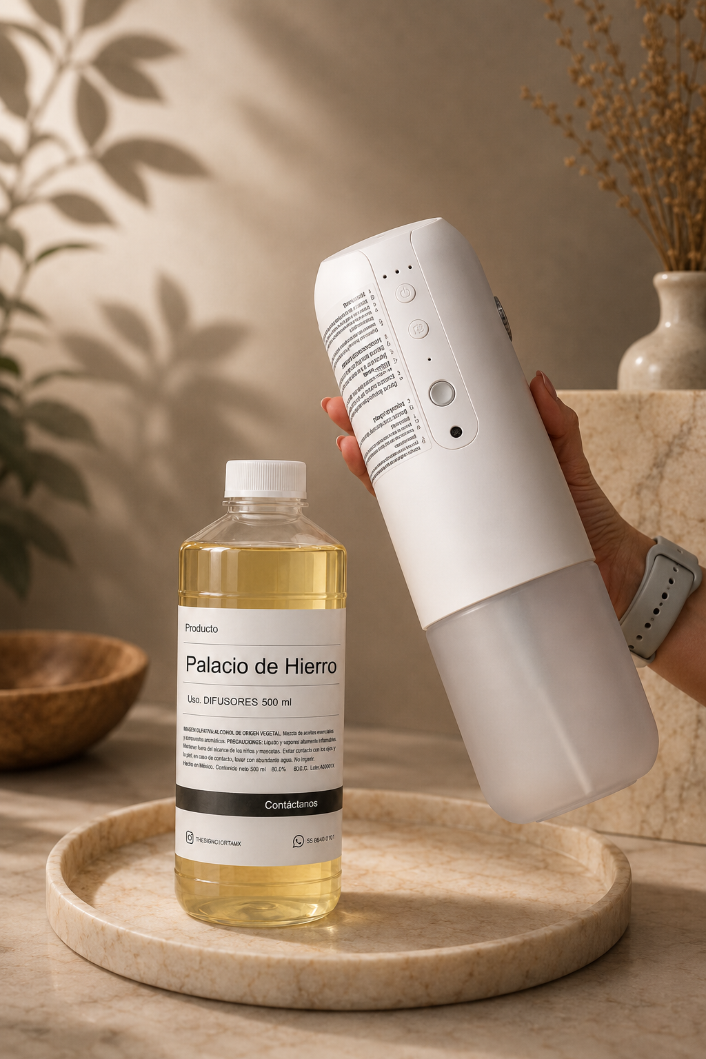 Paquete Difusor eléctrico 100m3 + aroma Palacio de Hierro de 500ml