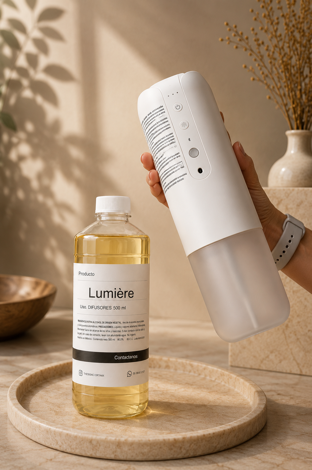 Paquete Difusor eléctrico 100m3 + aroma Lumière de 500ml