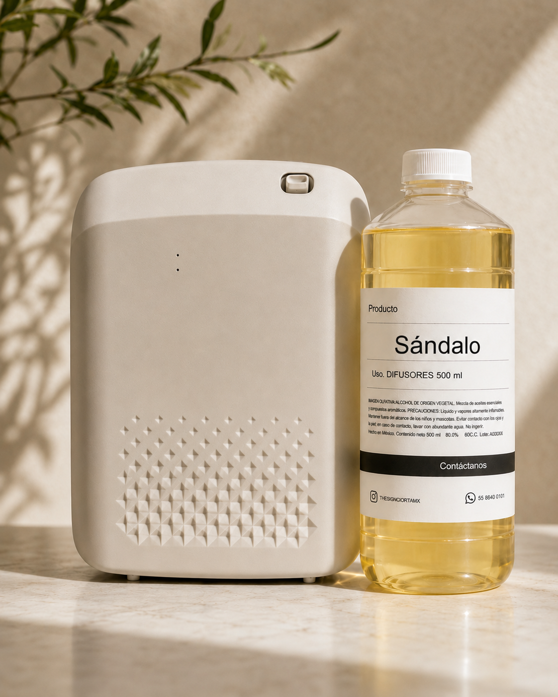 Paquete difusor eléctrico 300m2 + aroma Sandalo de 500ml