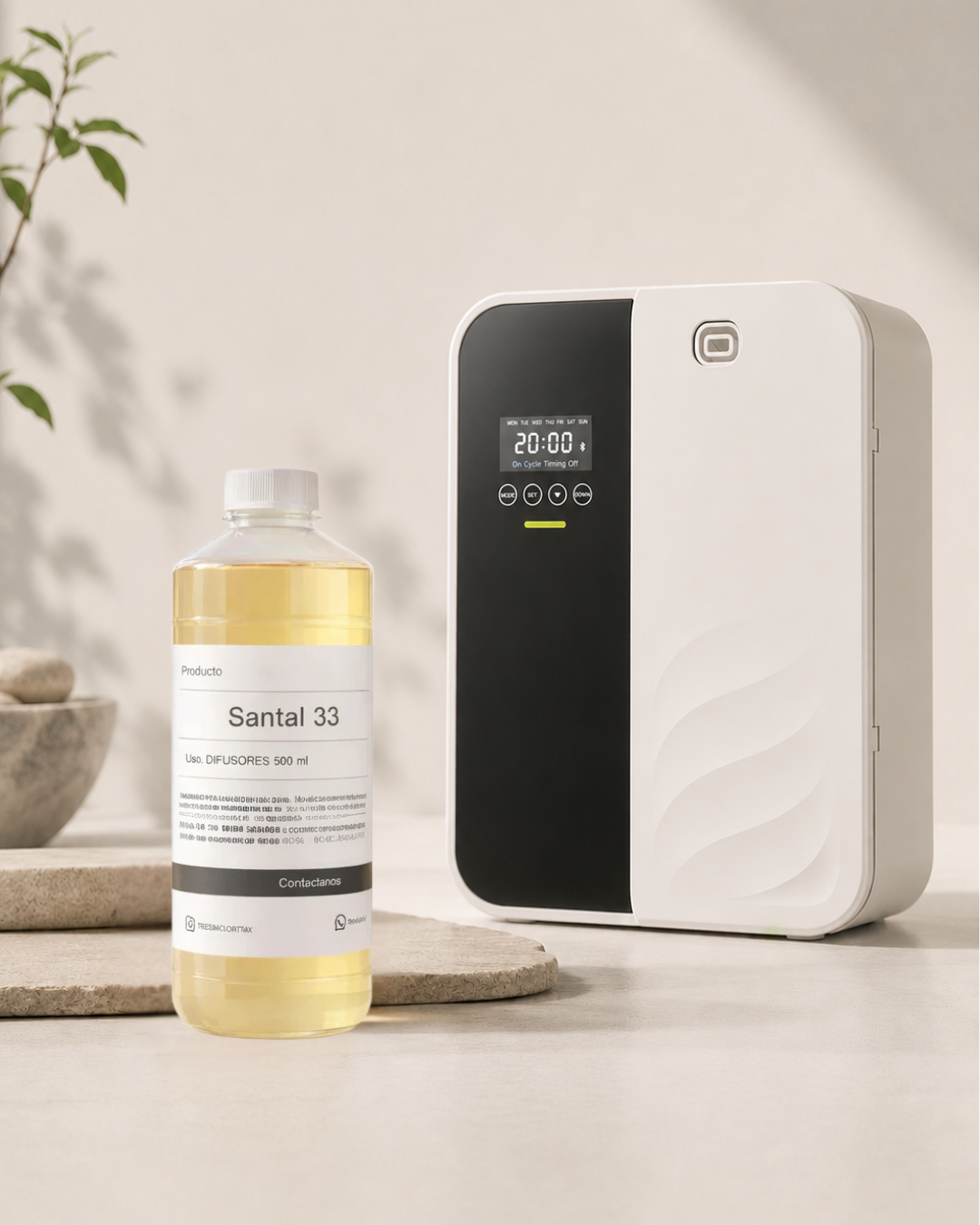 Paquete Difusor eléctrico 1000m2 + aroma Santal 33 de 500ml